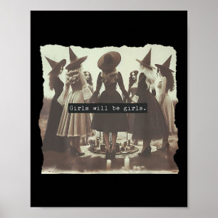 Poster Rapariga Será Uma Bruxa Engraçada Halloween Vibes