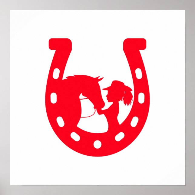 Poster Rapariga Vermelha e Cavalo (Frente)