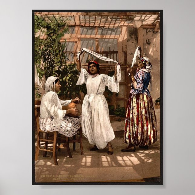 Poster Raparigas árabes dançantes, Argel, Argélia - Foto  (Frente)