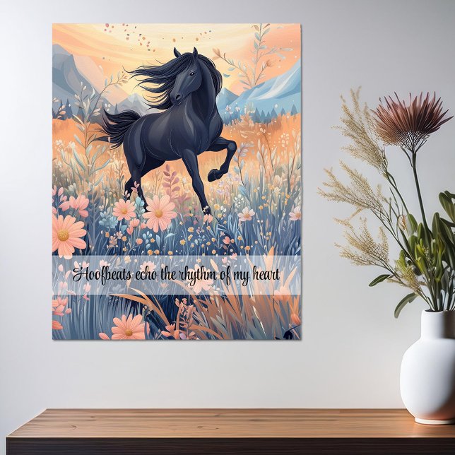 Poster Raparigas Cavalas Selvagens Personalizadas Slogan  (Wild Horse Girls Custom Slogan Vibrant Equestrian Poster)