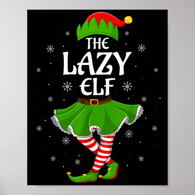Poster Raparigas da família de natal do Elf preguiçosas M (Frente)
