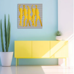 Póster Raparigas Dançarinas de Hip Modernas Strips Branca