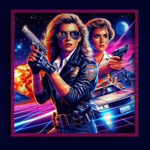 Poster Raparigas de ação dos anos 80