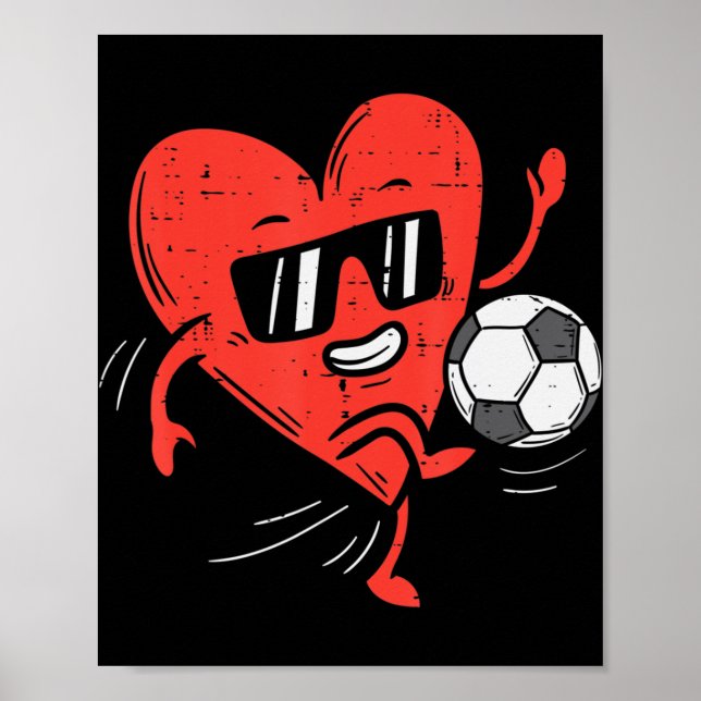 Poster Raparigas de futebol do Heart Playing Soccer Dias  (Frente)
