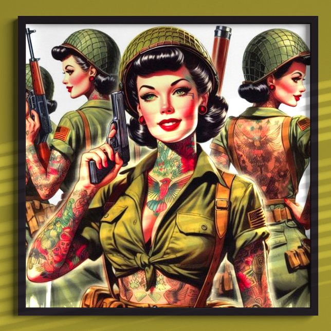 Poster Raparigas de Soldados Retro (Criador carregado)