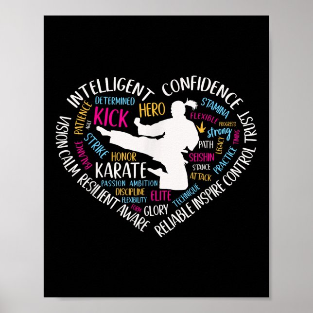 Poster Raparigas Karate Heart Para Adolescentes Mulheres  (Frente)