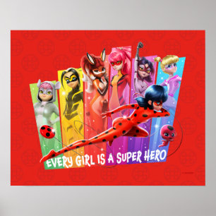 Poster Raparigas Miraculosas Cada garota é um super her