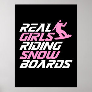 Poster Raparigas Real Andando Snowboards