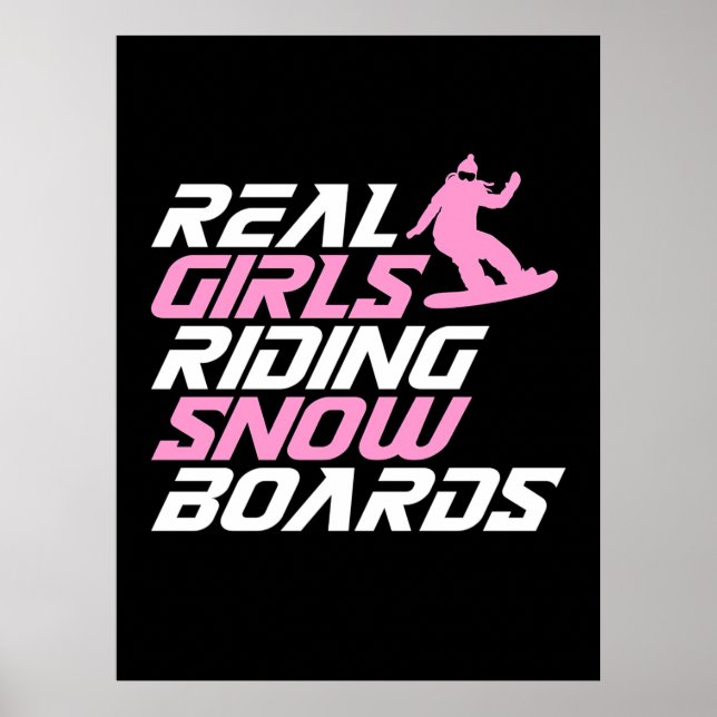 Poster Raparigas Real Andando Snowboards (Frente)