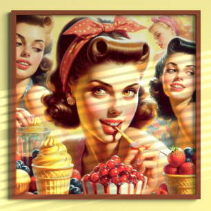 Poster Raparigas Retro Candy