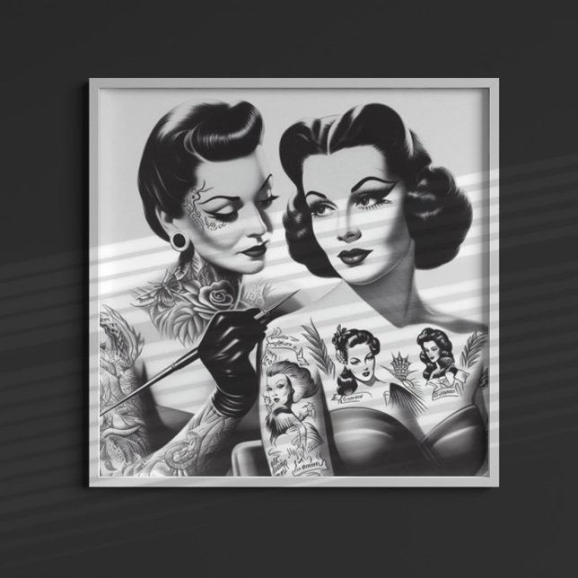 Poster Raparigas Retro Tatuadas (Criador carregado)