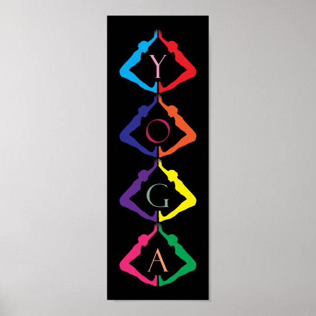 Poster Raparigas YOGA multicoloridas (Frente)