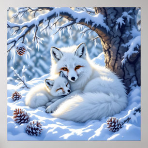 Poster Rapas Blancas Doces na Neve