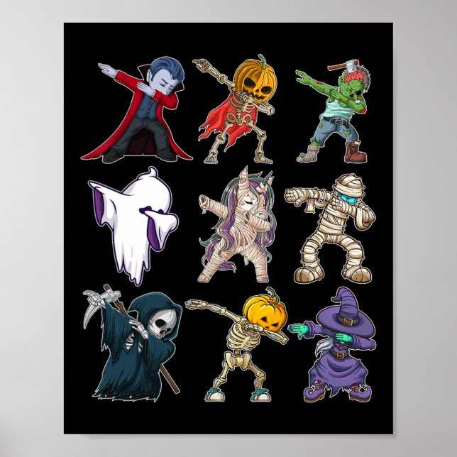 Poster Rapazes Abbing Halloween Pumpkin Skeleton Kids Pum (Frente)