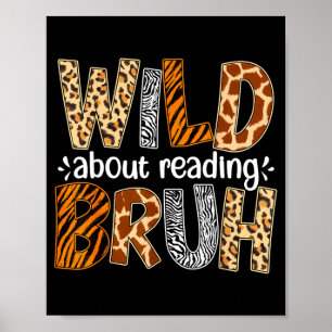 Poster Rapazes divertido animal selvagem sobre ler livro