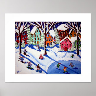Póster Rapazes do inverno Arte Folha Skate de Gelo Snowbo
