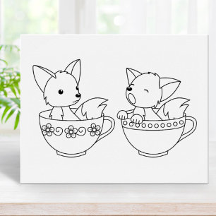 Poster Rapazes do Teacup - Animais Bebês em uma Página de