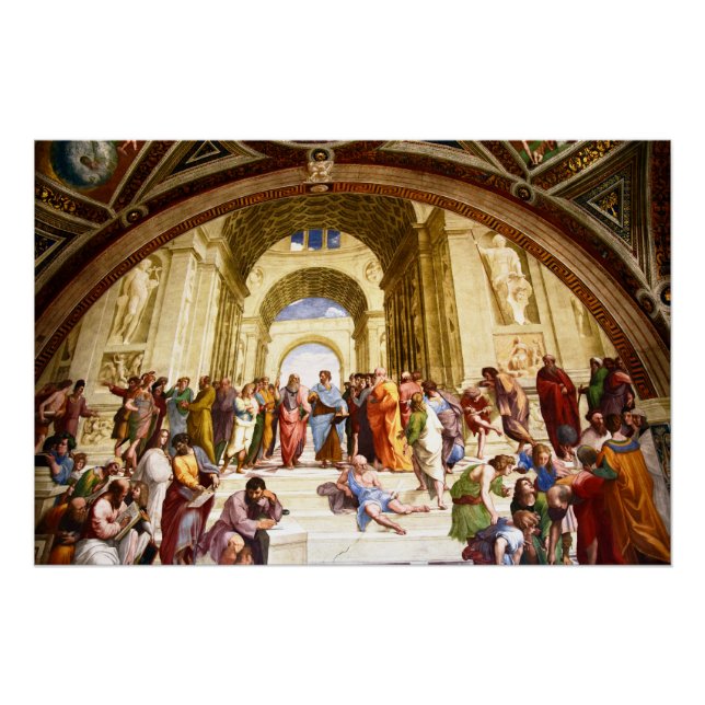 Póster Raphael, A Escola de Atenas (1509) (Frente)
