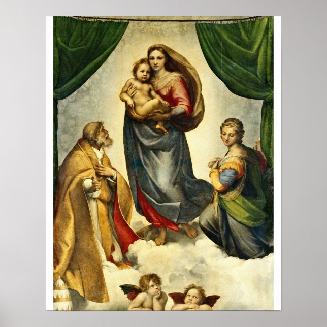 Poster Raphael - A Madonna Sistina (Frente)