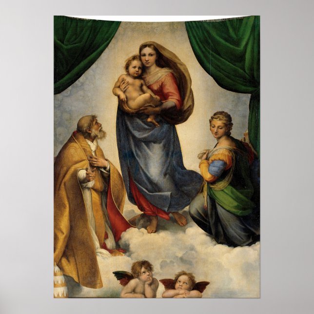Poster Raphael - A Madonna Sixtina (Frente)