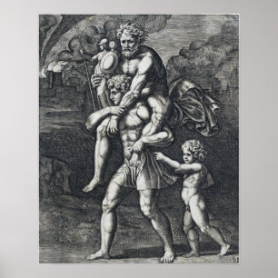 Poster Raphael - Aeneas Carregando Anchises
