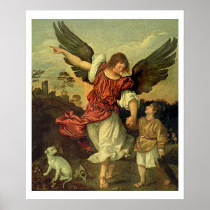 Póster Raphael e Tobias, 1507-8 (óleo no painel)