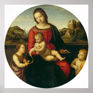 Poster Raphael - Mary Com A Criança John Baptist E Um San