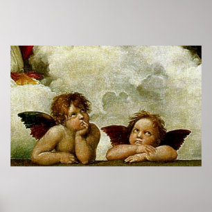 Poster Raphael "Sistine Madonna" (cerca de 1513)