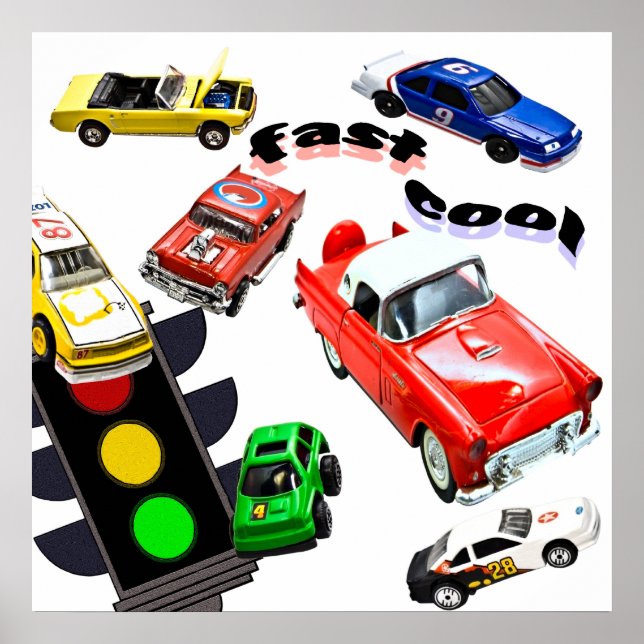 Poster Rápido, Legal, Carros (Frente)