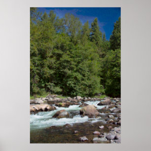 Poster Rapids do rio da aguarela