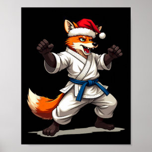 Poster Raposa Animal Engraçada, Uniforme De Karate, Para