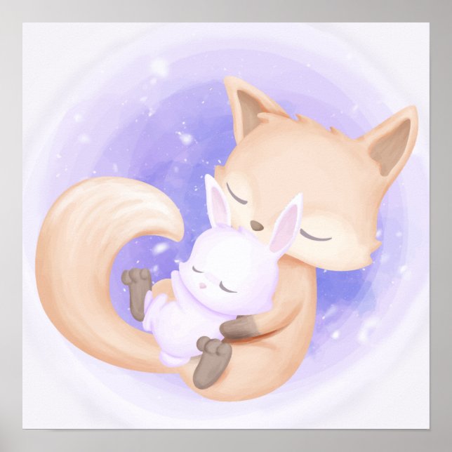 Poster Raposa Com Coelho (Frente)