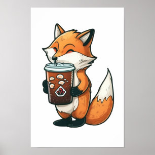 Poster Raposa com copo