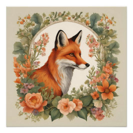 Póster Raposa Cottagecore