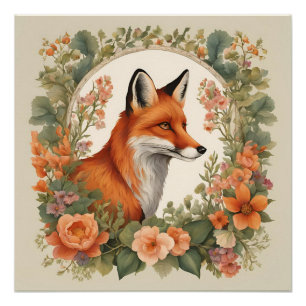 Póster Raposa Cottagecore