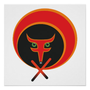 Póster Raposa da vida - Vermelho.