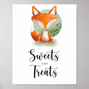 Poster Raposa - doces e guloseimas baby shower