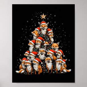 Poster Raposa Engraçada Árvore de Natal Raposas Xmas Rapo