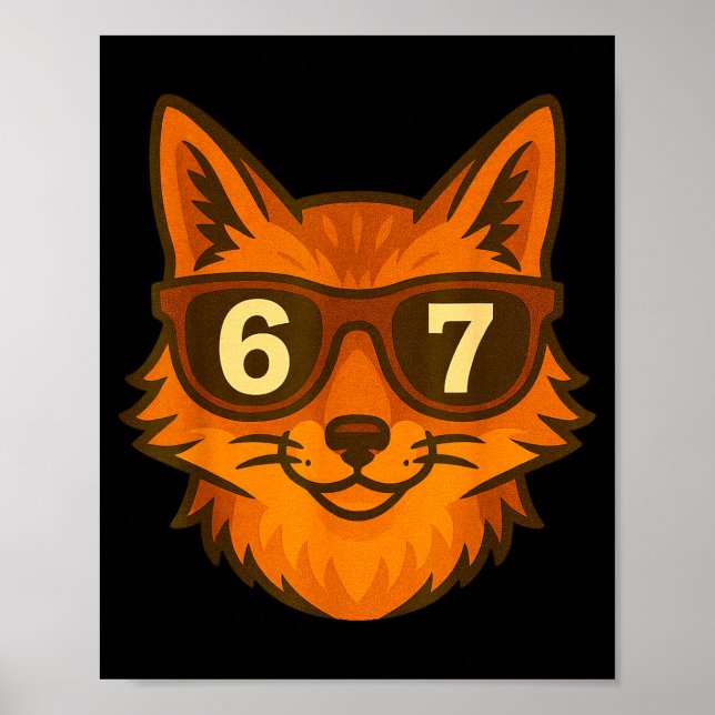 Poster Raposa Engraçada Solteiros 67 Seis Sete Meme  (Frente)