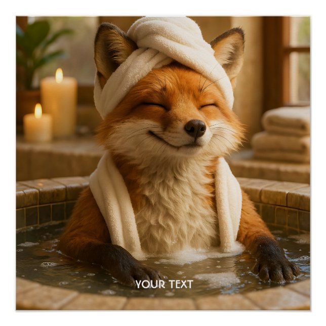 Póster Raposa Fofa de Fantasia no Spa (Frente)