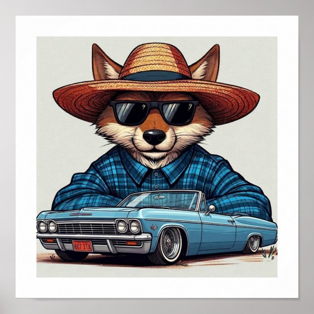 Poster Raposa Lowrider (Frente)