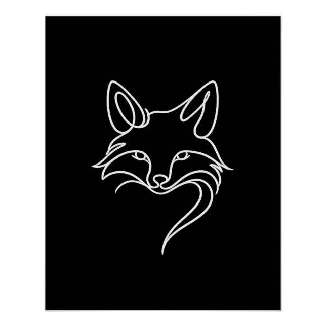 Póster Raposa Minimalista (Frente)