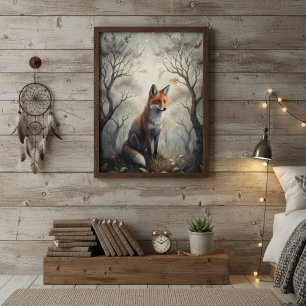Póster Raposa Mística da Floresta