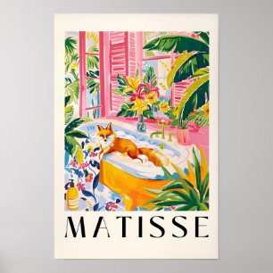 Poster Raposa na Banheira Inspirada na Arte de Matisse, T