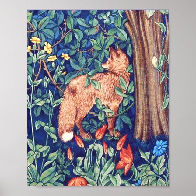 Poster Raposa Na Floresta William Morris (Frente)