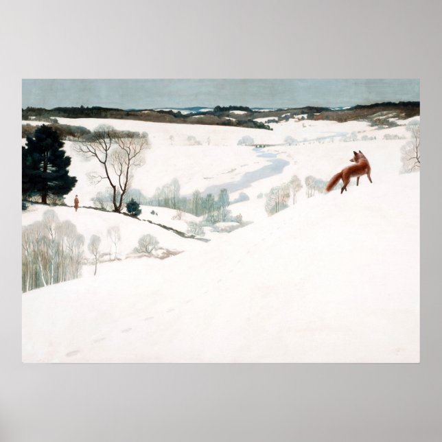 Poster Raposa na neve, 1935 por Newell Convers Wyeth (Frente)