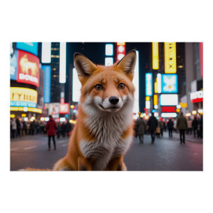 Póster Raposa na Times Square