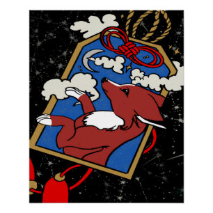 Póster raposa sortuda