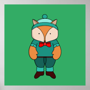 Poster Raposa verde branca