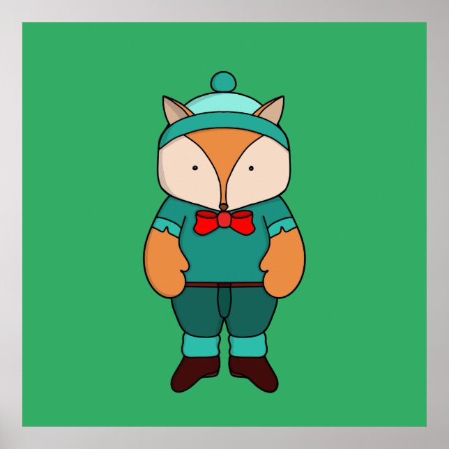 Poster Raposa verde branca (Frente)